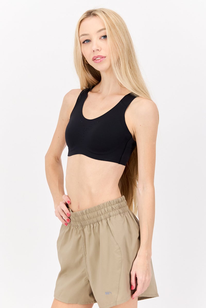 Brooks حمالة صدر رياضية للنساء مبطنة قليلاً، سوداء - Image 2