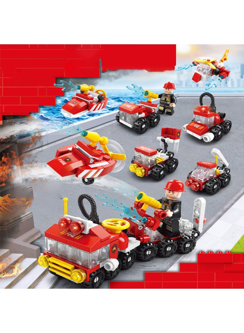 Educational blocks toy for children in the form of a fire truck 6 in 1