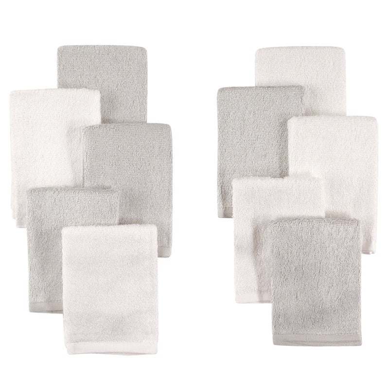 Little Treasure Little Treasure Unisex Baby Rayon from Bamboo Luxurious Washcloths Gray White One Size 