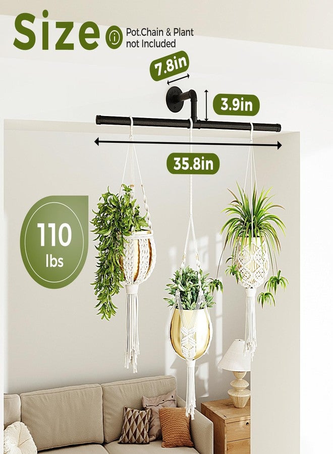 Bamworld Hanging Planters for Indoor Plants Plant Hanger Indoor Hanging Plant Holder Window Plant Shelves Metal Rod(Pot&Plant Not Included) 35.8in - Image 4