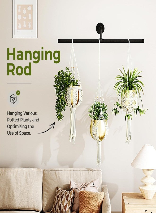 Bamworld Hanging Planters for Indoor Plants Plant Hanger Indoor Hanging Plant Holder Window Plant Shelves Metal Rod(Pot&Plant Not Included) 35.8in - Image 2