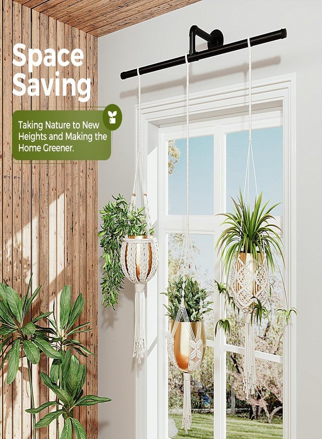 Bamworld Hanging Planters for Indoor Plants Plant Hanger Indoor Hanging Plant Holder Window Plant Shelves Metal Rod(Pot&Plant Not Included) 35.8in - Image 3