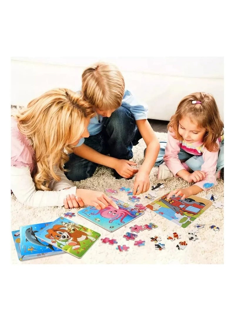 FLOVAZO 20 Pack Wooden Animal Puzzles for Kids Ages 3-5, Montessori Learning Toys for Toddlers, Safe & Educational Jigsaw Puzzles Set for Boys and Girls - Gift Idea for Children - Image 4