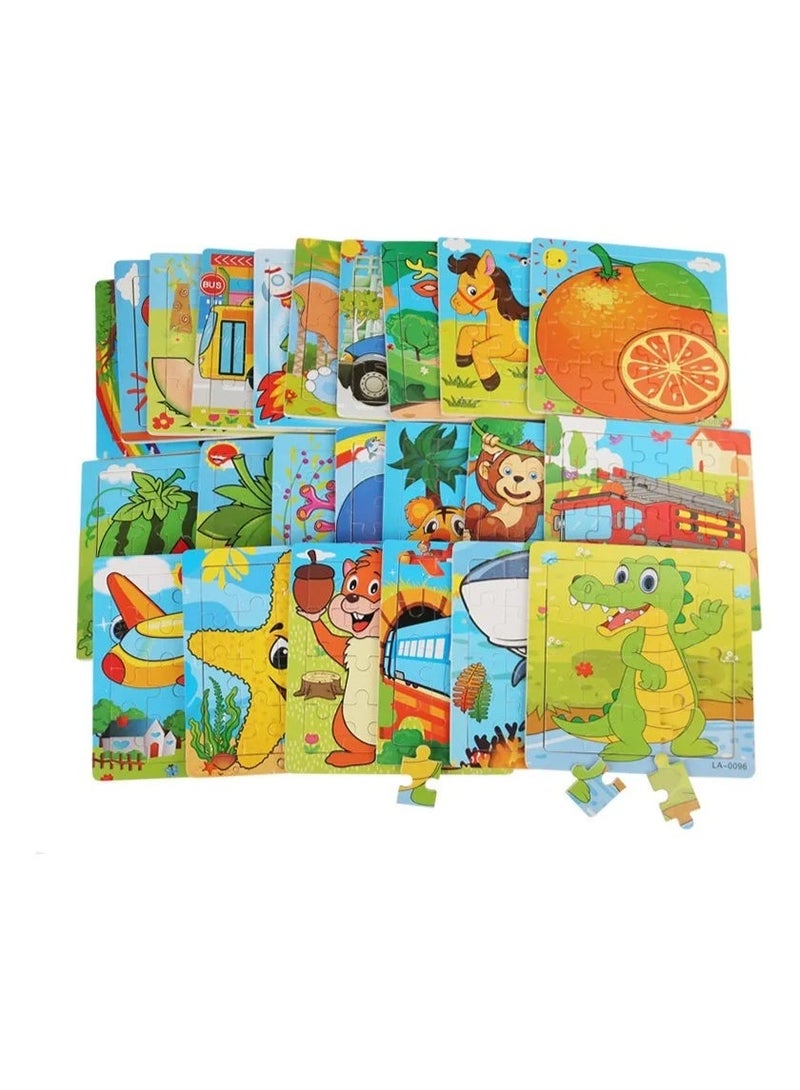 FLOVAZO 20 Pack Wooden Animal Puzzles for Kids Ages 3-5, Montessori Learning Toys for Toddlers, Safe & Educational Jigsaw Puzzles Set for Boys and Girls - Gift Idea for Children - Image 2