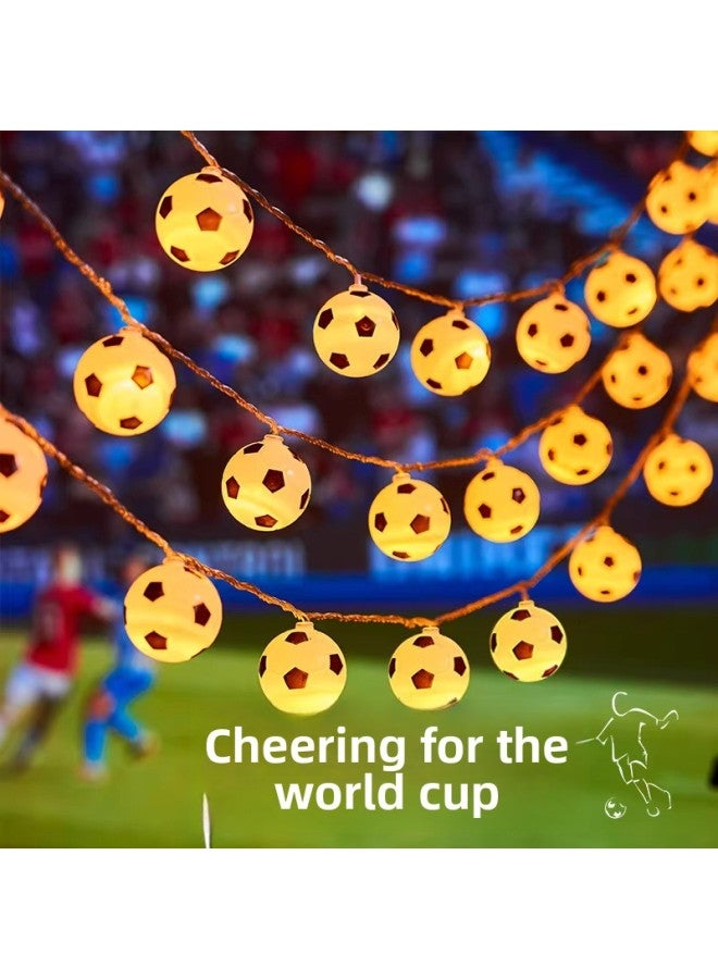 ديكورات وأجواء مستوحاة من كأس العالم 2026 - لون الإضاءة: كرة الشاطئ، الطاقة: [موديل البطارية] 6.4 متر من الأضواء (إضاءة مستمرة + وميض) - Image 2
