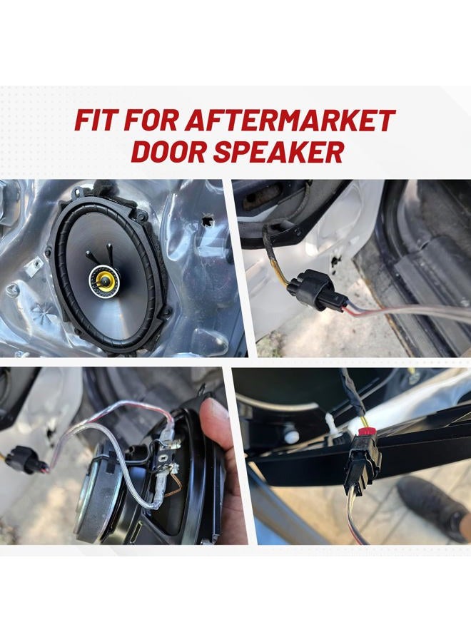 RED WOLF Car Speaker Wiring Harness Connector Adapter Fit Ford F150 Edge Escape, Lincoln Navigator Town Car, Mazda 3/5/6 1998-2011 Mount Aftermarket Front Rear Door Speaker Wire Cable Plug 4 PCS - Image 4