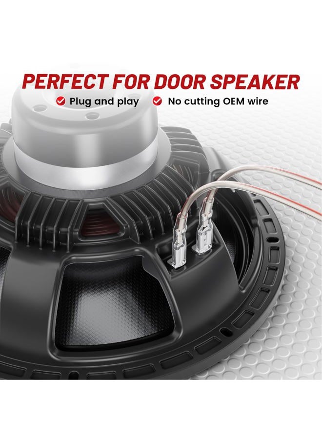 RED WOLF Car Speaker Wiring Harness Connector Adapter Fit Ford F150 Edge Escape, Lincoln Navigator Town Car, Mazda 3/5/6 1998-2011 Mount Aftermarket Front Rear Door Speaker Wire Cable Plug 4 PCS - Image 2