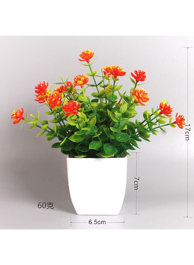 ORiTi Mini Artificial Flowers In Pot 4Pcs Small Fake Greenery Plants Faux Plastic Plants For Indoor Home Decor Living Room Bedroom Desktop Bookshelf Decoration - Image 5