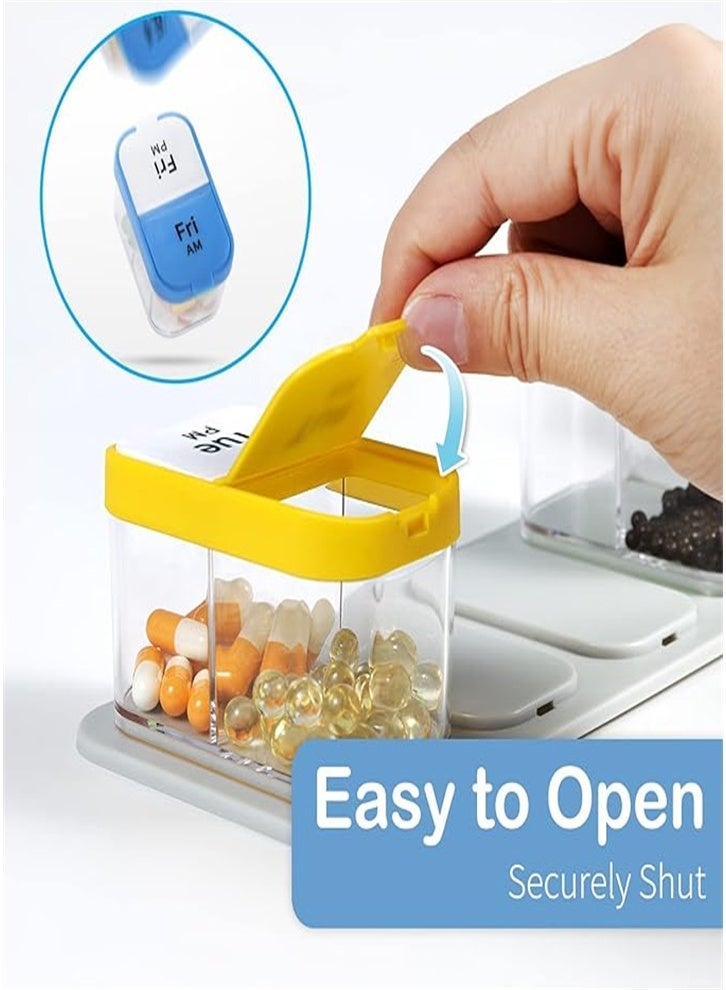 general Extra Large Pill Organizer (7 Day), Pill Organizer (2 Daily), Weekly Pill Organizer (Colorful) - Image 4