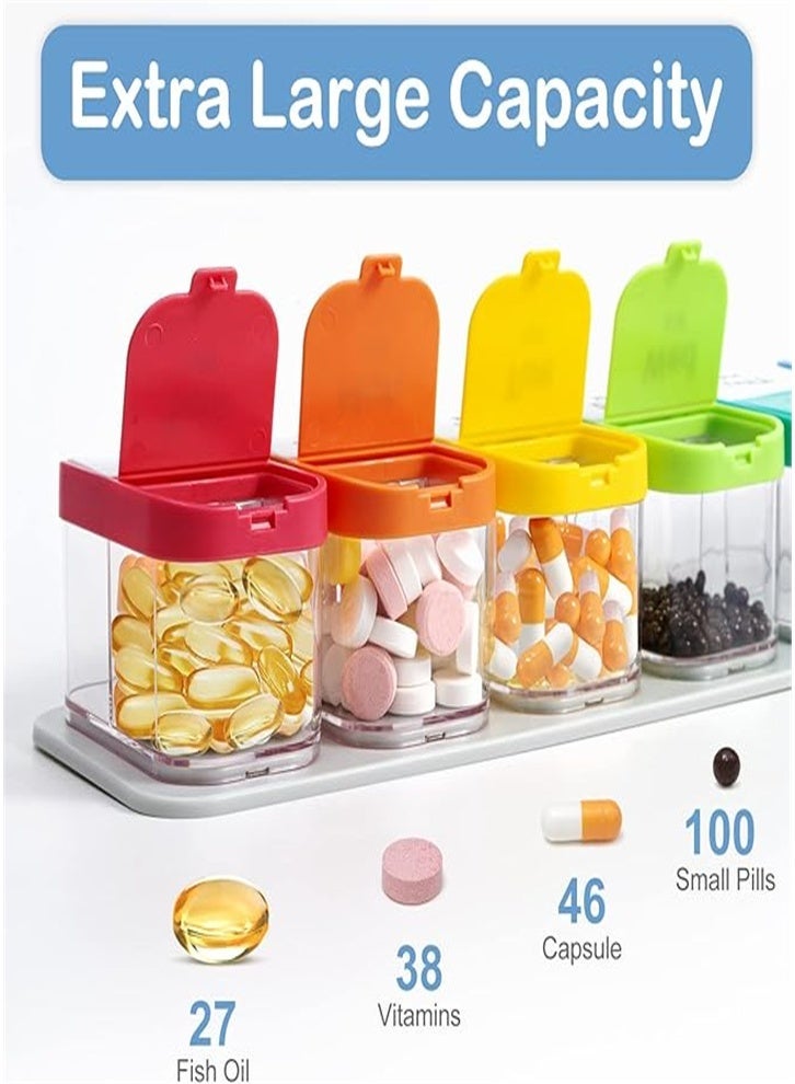 general Extra Large Pill Organizer (7 Day), Pill Organizer (2 Daily), Weekly Pill Organizer (Colorful) - Image 2
