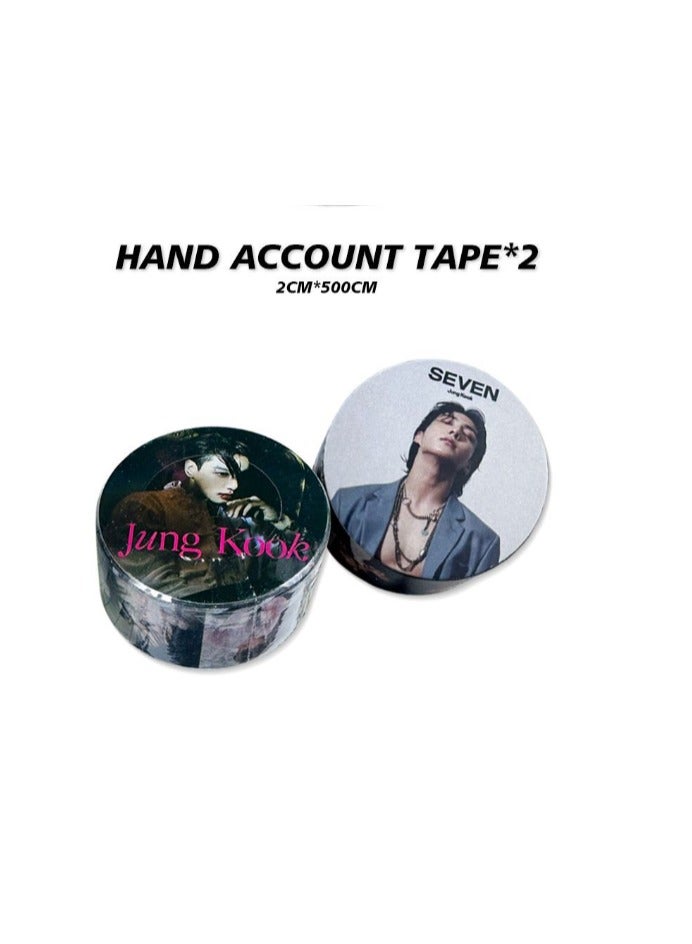 NIBEMINENT BTS Member Jungkook's New Album Gold Gift Set Includes Lomo Cards, Acrylic Holder, Tent Tape, Lanyard, Stickers And Fhoto Cards.  - Image 4