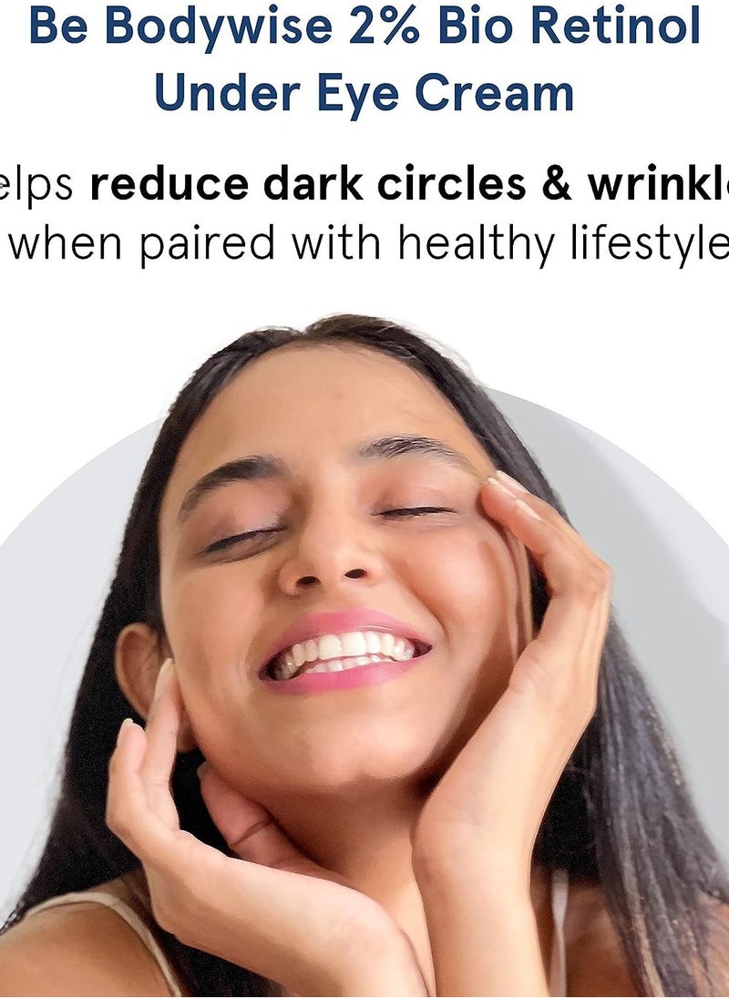 Be Bodywise - Be Bodywise 2% Bio Retinol Under Eye Cream 15g | With 2% Bio Retinol, 1% Niacinamide & 2% Kakadu Plum | Helps to Reduce Dark Circles, Fine Lines & Wrinkles, Puffed Eyes - Image 1