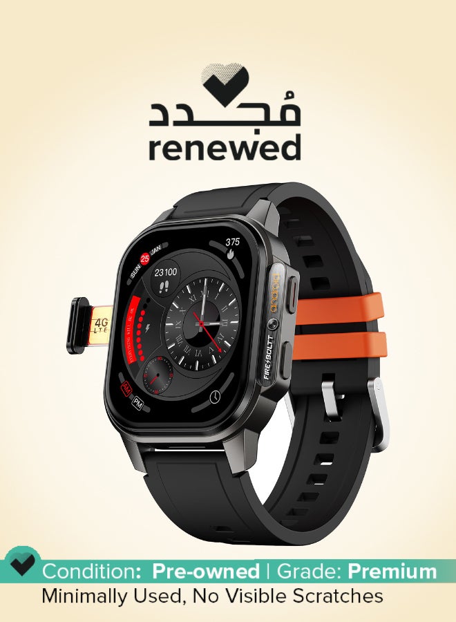 Fire-Boltt Renewed - Fire-Boltt Snapp Smart Watch, Selfie Camera, 4G Nano-SIM Slot, 54.1mm AMOLED Display, Play Store- Unlimited apps, 1000mAh Battery, 2GB/4GB RAM + 16GB/64GB ROM (Archaic Black) - Image 1