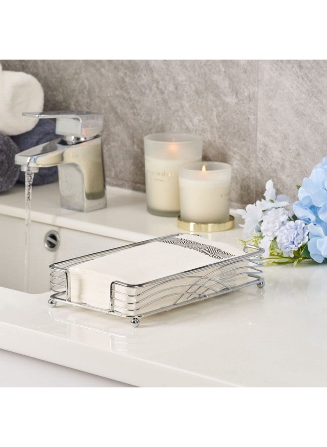 LEVIMETREE Silver Guest Towel Holder Tray for Bathroom - Hand Towel Holder for Bathroom, Disposable Paper Hand Towels Holder, Guest Towel Tray Perfect for Disposable Paper Hand Towels - Image 3