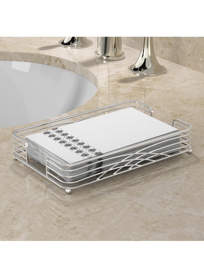 LEVIMETREE Silver Guest Towel Holder Tray for Bathroom - Hand Towel Holder for Bathroom, Disposable Paper Hand Towels Holder, Guest Towel Tray Perfect for Disposable Paper Hand Towels - Image 2