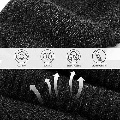 BOOPH Kids Athletic Crew Socks Boys Girls Performance Breathable Half Cushioned Socks Thick Cotton Calf Sockss for Running Soccer 6 Pairs 7-10Y Black and White - Image 3