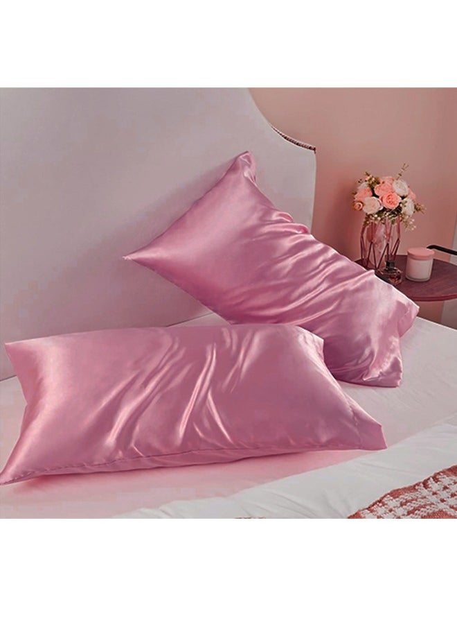snooze - Buy one Get one,Satin Pillowcase for Hair and Skin, 48*70 cm (Dark pink & Blue) - Image 1