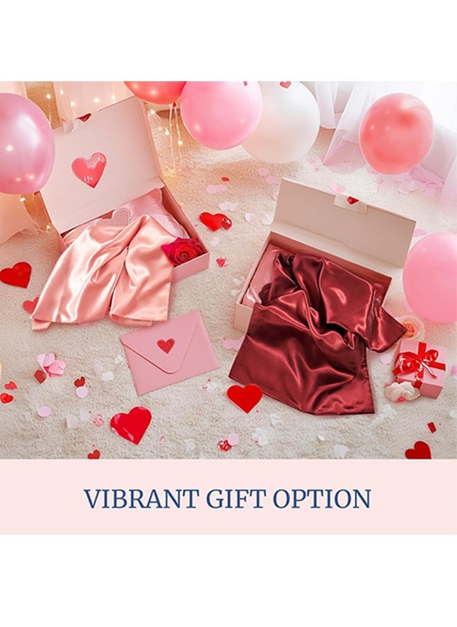 snooze - Buy one Get one,Satin Pillowcase for Hair and Skin, 48*70 cm (Dark pink & Blue) - Image 1