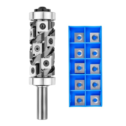 SpeTool Top&Bottom Bearing Flush Trim Router Bit 1/2 Shank with 10PCS Carbide Inserts Replacement, Woodworking Templates Patterns Bits Industrial Grade Trimmer Cutting Tools - Image 1