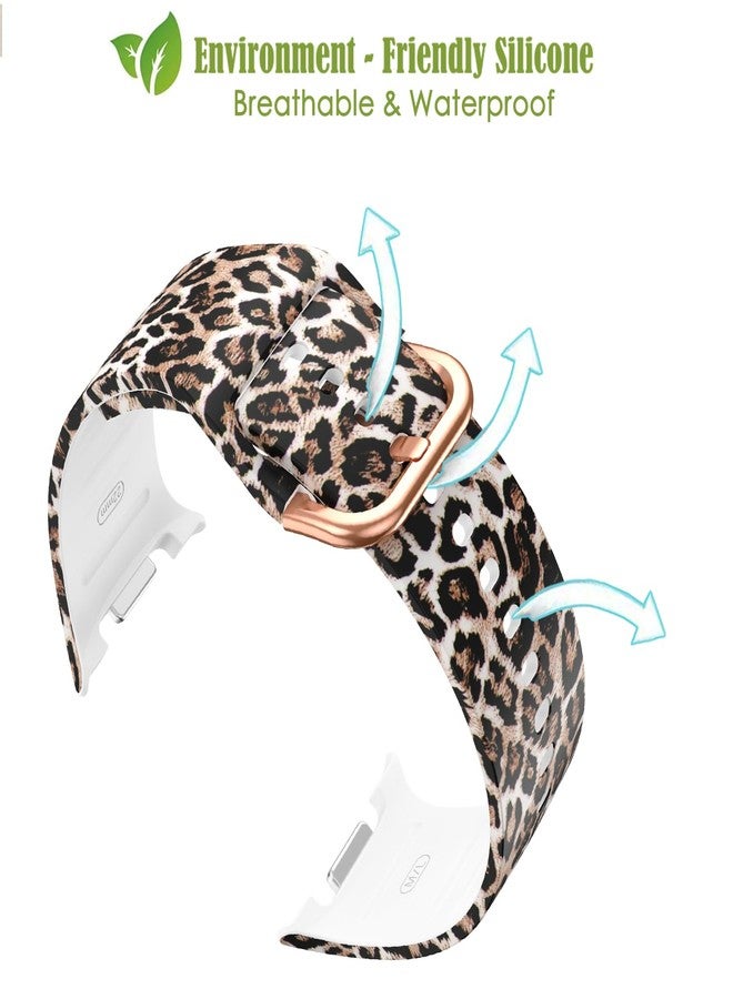 DEALELE Bands Compatible with Samsung Galaxy Watch 8 40mm / 44mm / 8 Classic 46mm, No Gap Soft Printed Pattern Sport Silicone Replacement Band Strap for Women Men, Leopard - Image 3