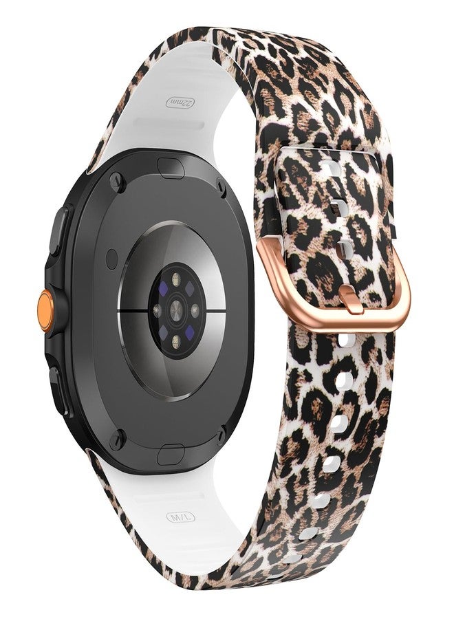 DEALELE Bands Compatible with Samsung Galaxy Watch 8 40mm / 44mm / 8 Classic 46mm, No Gap Soft Printed Pattern Sport Silicone Replacement Band Strap for Women Men, Leopard - Image 2
