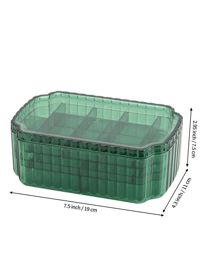 LETURE 3-Layer Jewelry Organizer Box for Earrings, Rings, Necklaces, Bracelets, Clear Plastic Bead Storage Containers for Crafts (Green) - Image 3