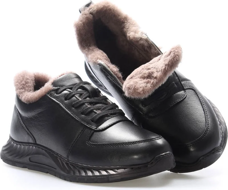 فاست ستيب Leather Fur Women's Casual Shoes 583KZA2502