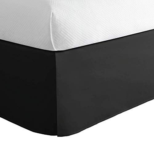 TodaysHome Today’s Home Classic Tailored Bed Skirt Dust Ruffle, Cotton Blend Design, 14" Drop Length, California King, Black - Image 2