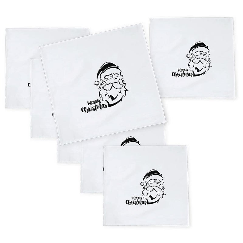 Khakee 6 Pcs Christmas Theme Silk Table Napkins 10x 10 for Xmas Decoration Christmas OrnamentsChristmas Giftxmas21009 - Image 1