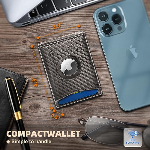 KEMISANT Mens Wallet For Airtag or Standard Use, Slim Front Pocket Wallet for Gift Men 11 Cards RFID Blocking - Image 5