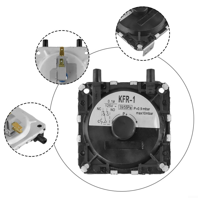 Wind Pressure Sensor Air Pressure Switch 125V AC 0 1A for Gas Water Heater Replacement - Image 3