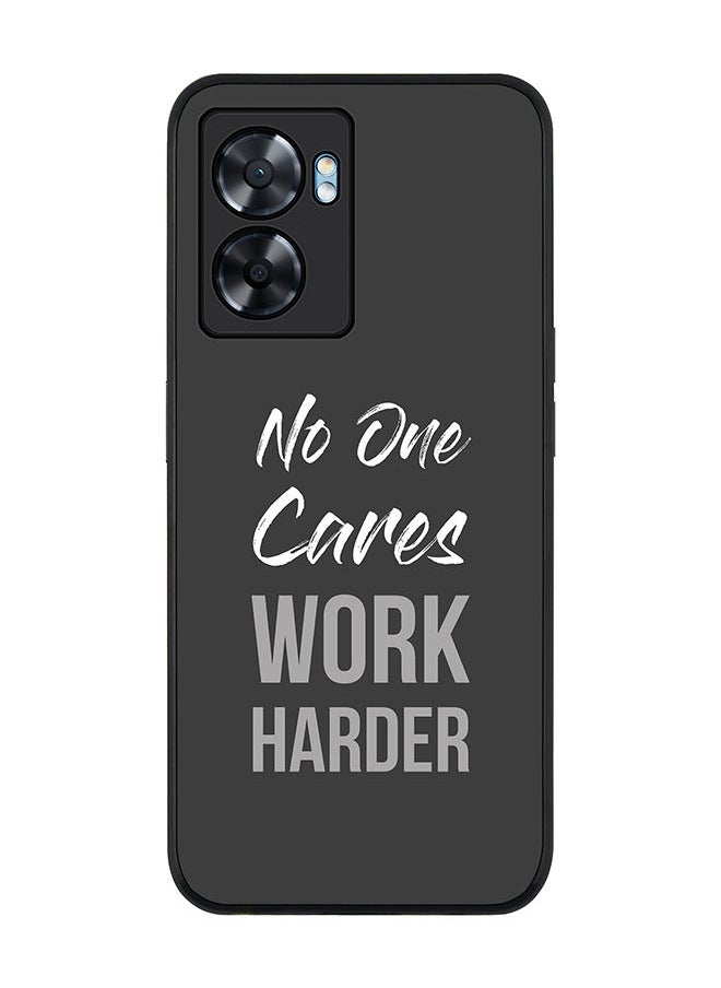 Stylizedd Rugged Black edge case for Oppo A57 Slim fit Soft Case Flexible Rubber Edges Anti Drop TPU Gel Thin Cover -  Work Harder  - Image 1