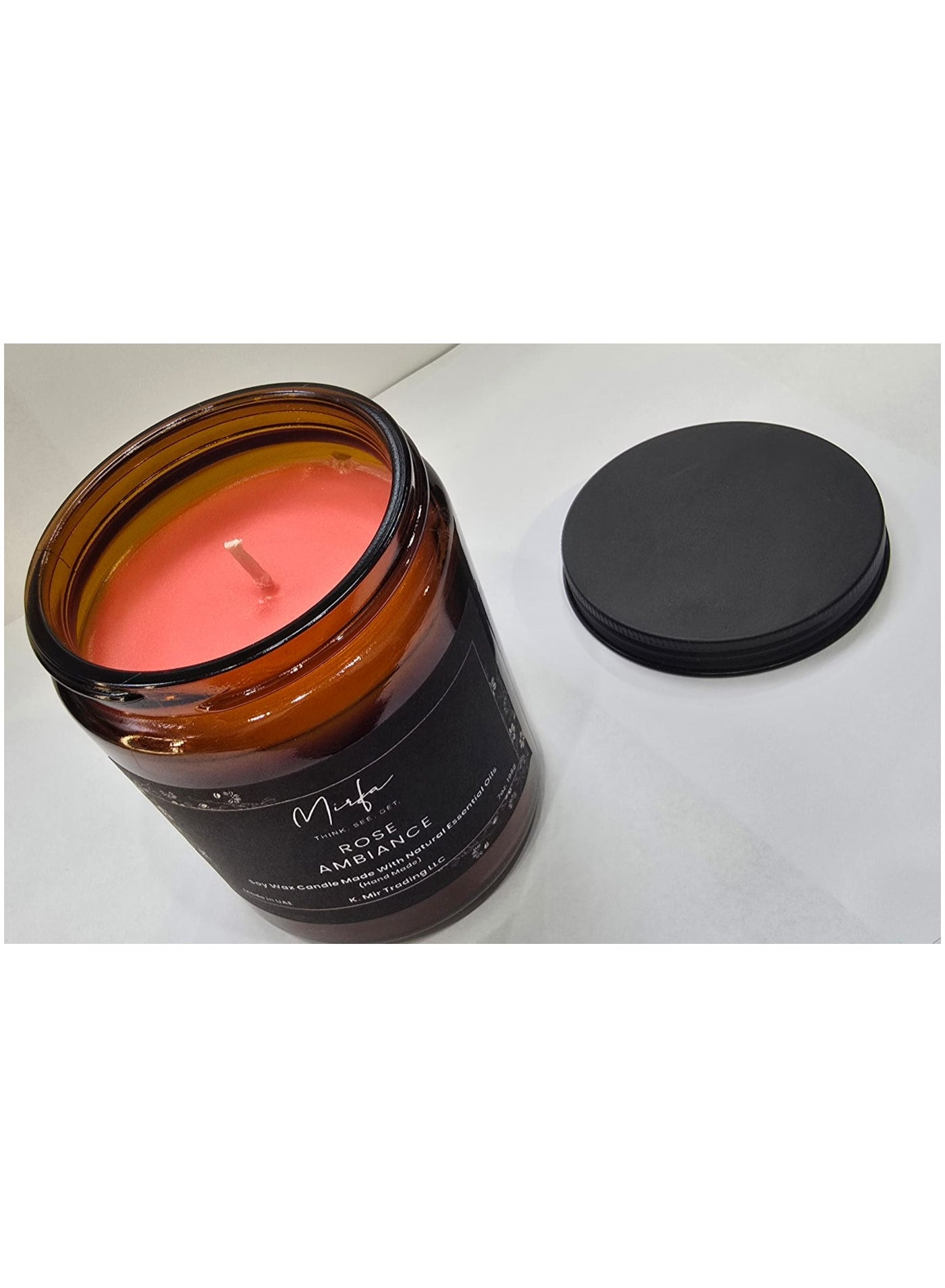 شمعة معطرة في وعاء زجاجي – الورد