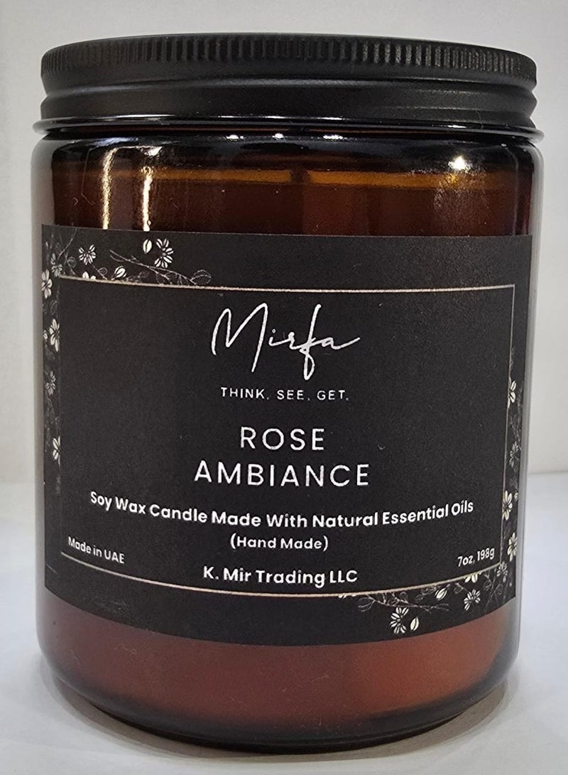 MIRFA Scented Candle In Glass Jar - Rose Ambiance - Image 2