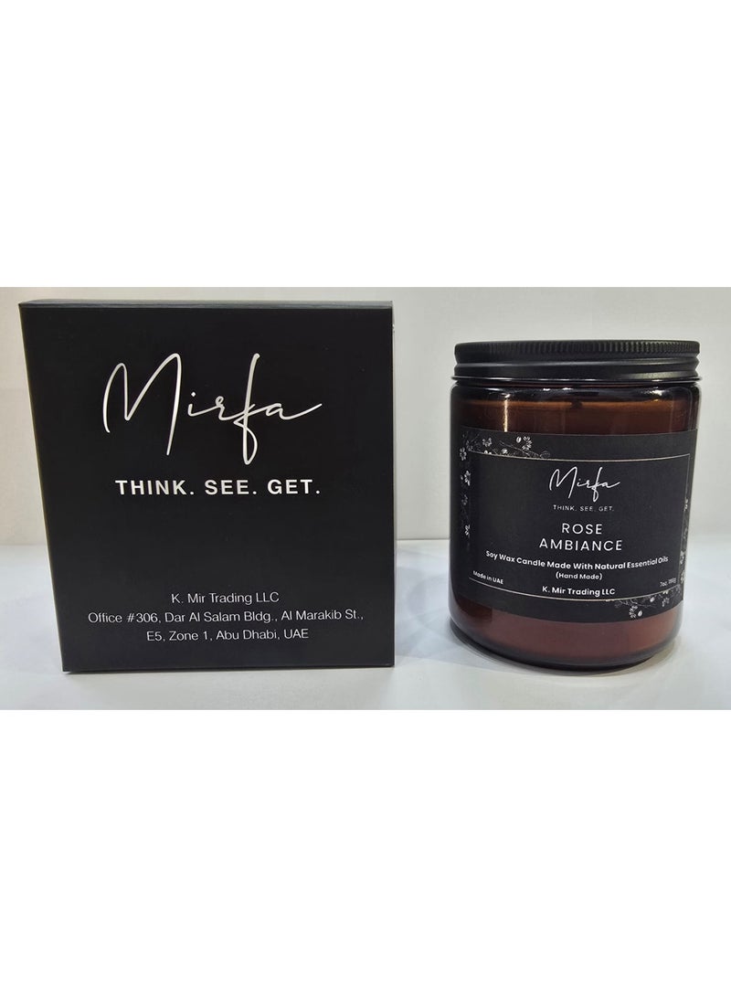 MIRFA Scented Candle In Glass Jar - Rose Ambiance - Image 3