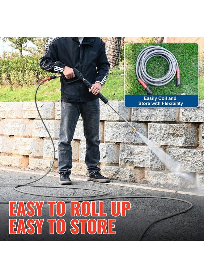 YAMATIC Flex+ Improve Pressure Washer Extension Hose 3200PSI with 14 mm X 14mm Male Coupler,1/4" X 50 FT Power Washer Hose - Image 4