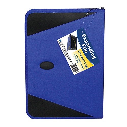 C-Line Expanding File with Zipper Closure, 13-Pocket, Tabbed Dividers, Blue (48105), letter - Image 2