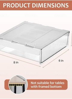 Excefore Under Desk Drawer, Self-Adhesive Attachable Storage Organizer, Slide-out Hidden Drawer for Office, Home, School Classroom - Small White.  - Image 4