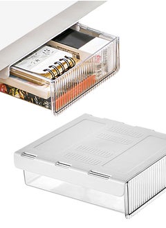 Excefore Under Desk Drawer, Self-Adhesive Attachable Storage Organizer, Slide-out Hidden Drawer for Office, Home, School Classroom - Small White.  - Image 1