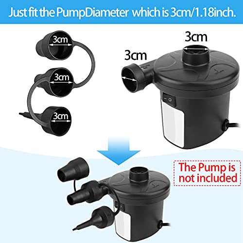 OIIKI 3 Set Replacement Nozzles, Plastic Pump Nozzles, 3 Size for Air Bed, Air Pump Nozzles for Inflatables, Air Mattress, Black - Image 3