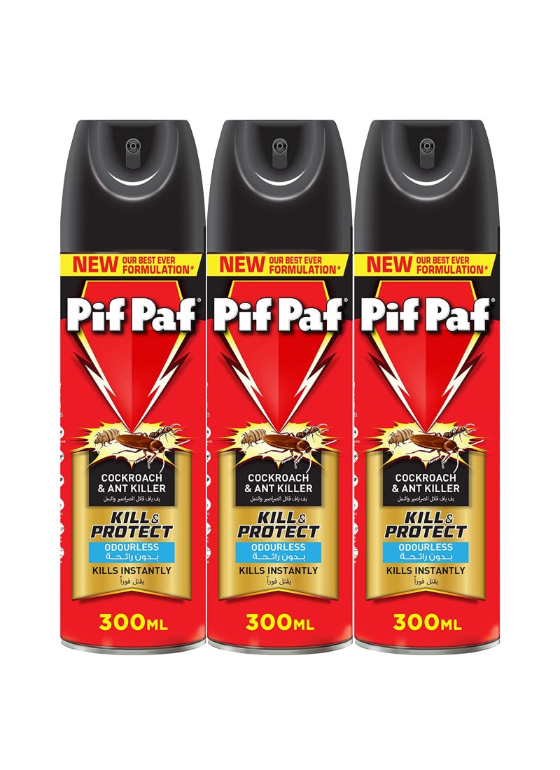 Pif Paf Cockroach And Ant Killer Spray With Best Ever Formulation 3 x 300ml - Image 1