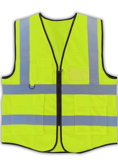 High Visibility Multi Use Vest Safety and Utility in Bright Yellow