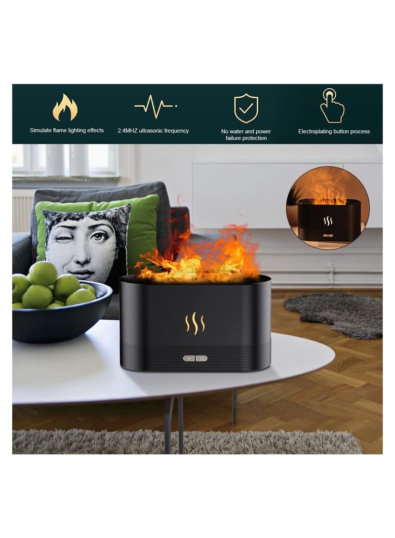 مرطب ELTERAZONE Flame Diffuser، ناشر هواء بارد فائق الصمت، 2 سطوع ضوء ليلي وإيقاف تلقائي، مرطب شعلة للعلاج بالزيوت العطرية، ناشر رائحة للمنزل أو المكتب أو اليوجا - Image 2