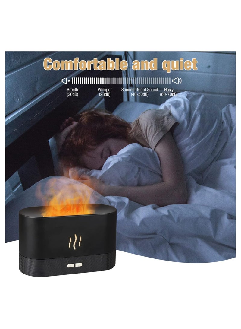 مرطب ELTERAZONE Flame Diffuser، ناشر هواء بارد فائق الصمت، 2 سطوع ضوء ليلي وإيقاف تلقائي، مرطب شعلة للعلاج بالزيوت العطرية، ناشر رائحة للمنزل أو المكتب أو اليوجا - Image 3