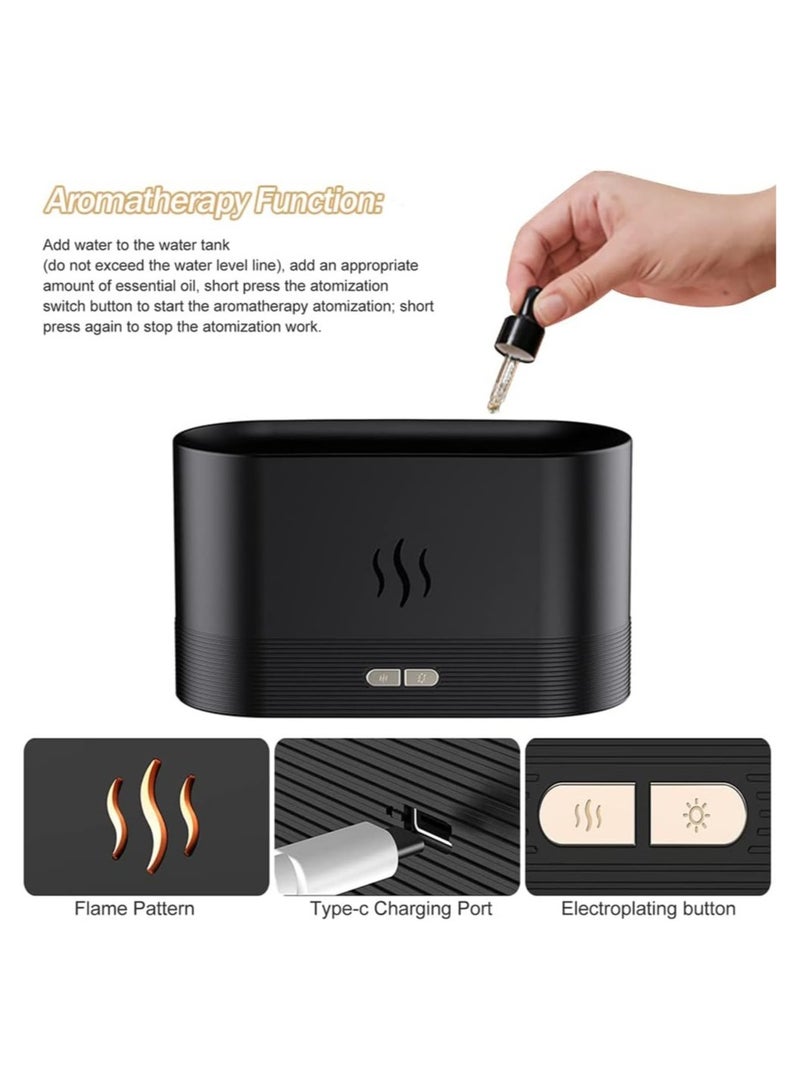 مرطب ELTERAZONE Flame Diffuser، ناشر هواء بارد فائق الصمت، 2 سطوع ضوء ليلي وإيقاف تلقائي، مرطب شعلة للعلاج بالزيوت العطرية، ناشر رائحة للمنزل أو المكتب أو اليوجا - Image 4
