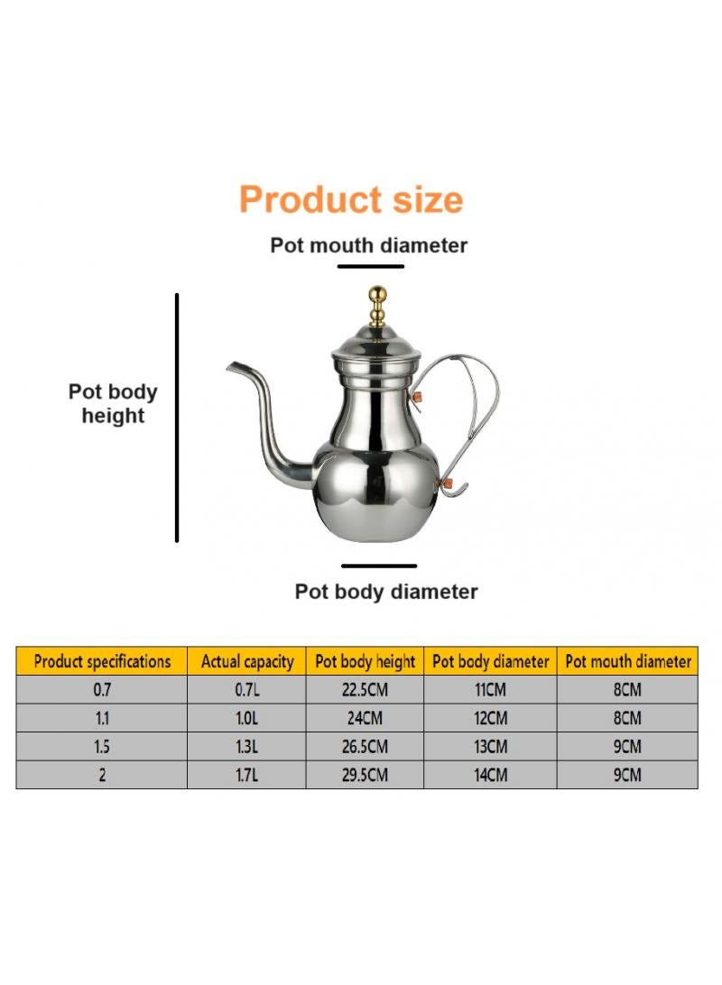 Bluejw Stainless Steel Teapot Tea Kettle Tea Water Teapot With Filter Screen Restaurant Tea Making Teapot Multiple Specifications Available - Image 2