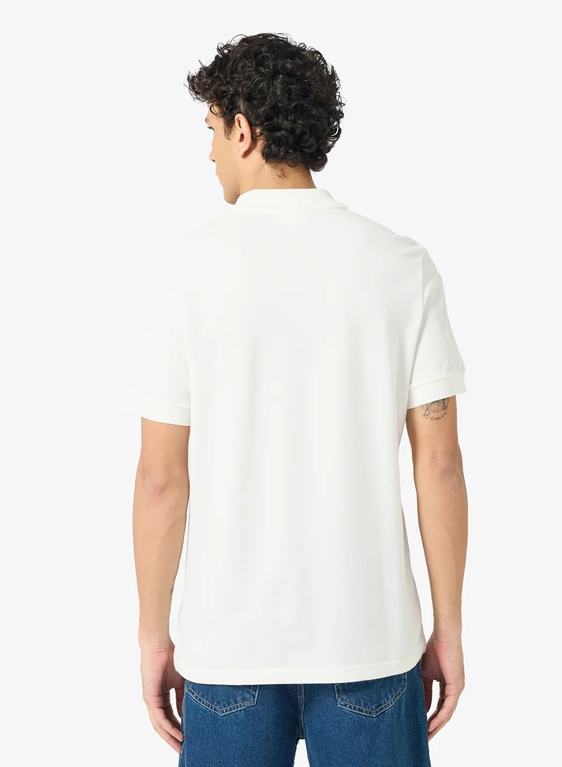 لاكوست Regular Fit Striped Band Piqué Polo