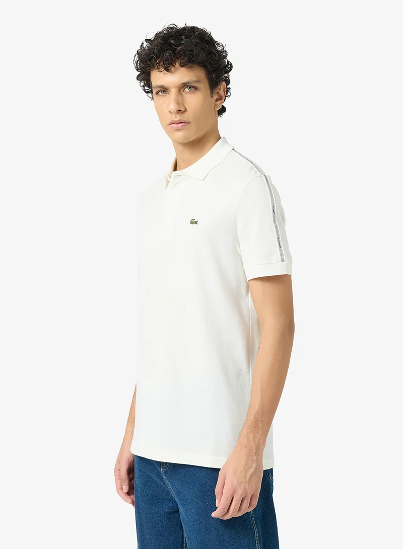 لاكوست Regular Fit Striped Band Piqué Polo
