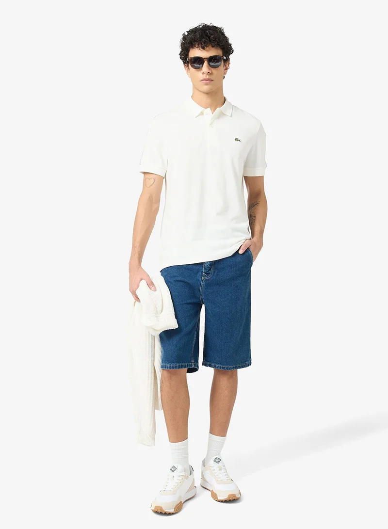 LACOSTE  Regular Fit Striped Band Piqué Polo for Men | Best Price UAE