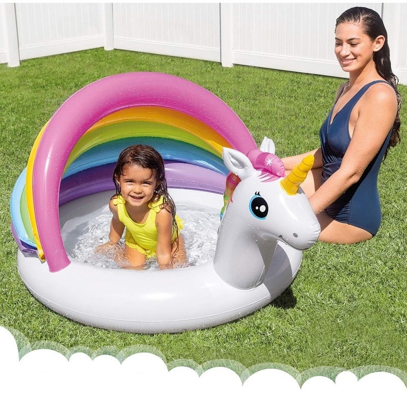 Intex - Unicorn Inflatable Kiddie Pool 127x102x69 cm - 57113 - Image 3